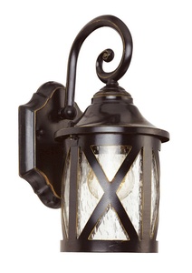 Trans Globe Lighting-5129 ROB-New England - One Light Outdoor Wall Lantern   Rubbed Oil Bronze Finish with Clear Seeded Glass